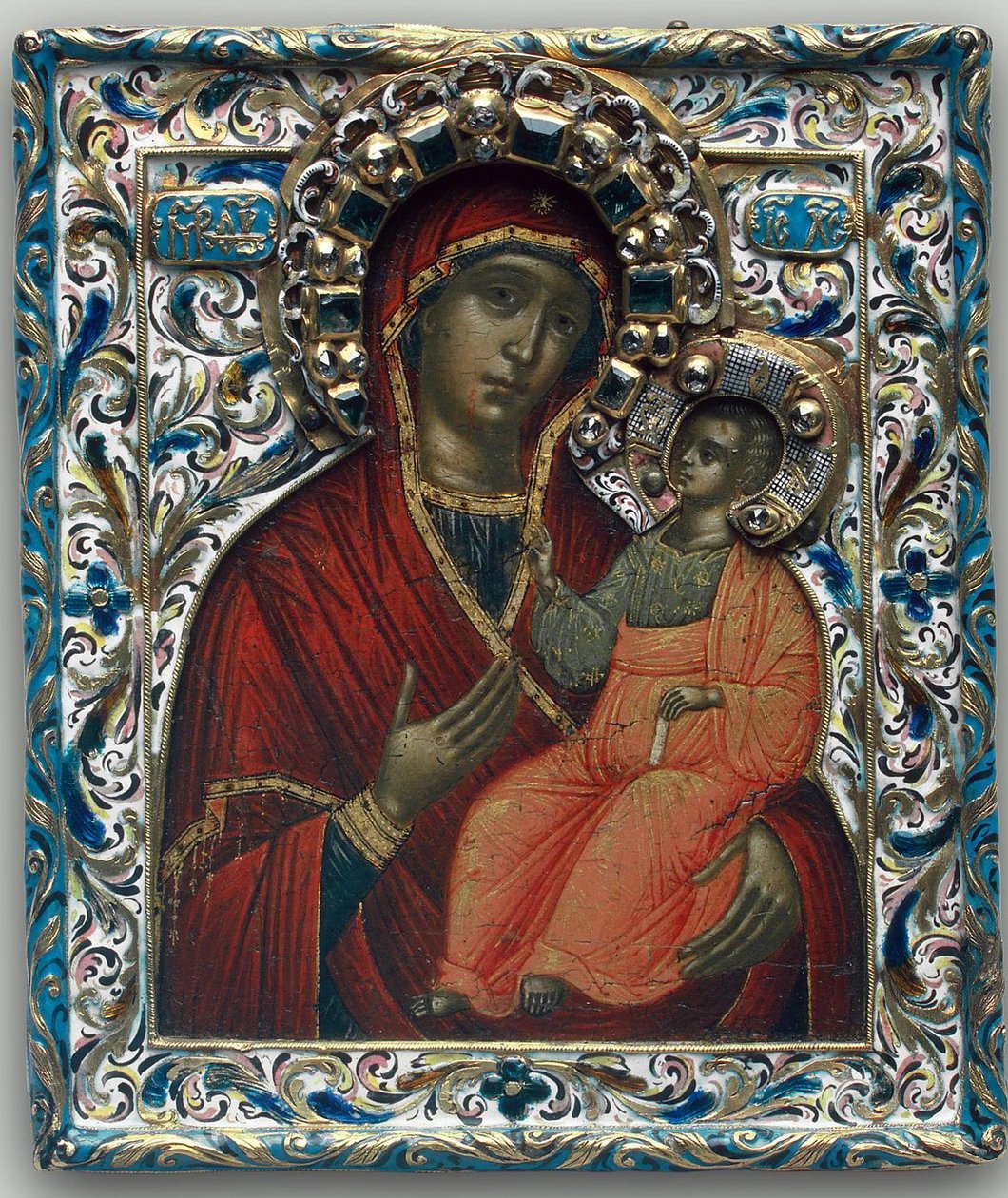 Theotokos de Tikhvin, final do século XVII de Anonymous Russian icon painter