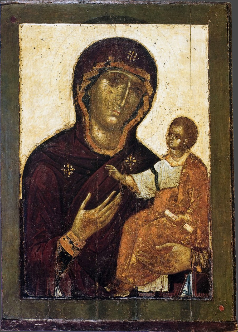 A Virgem Hodegetria, século XII de Anonymous Russian icon painter