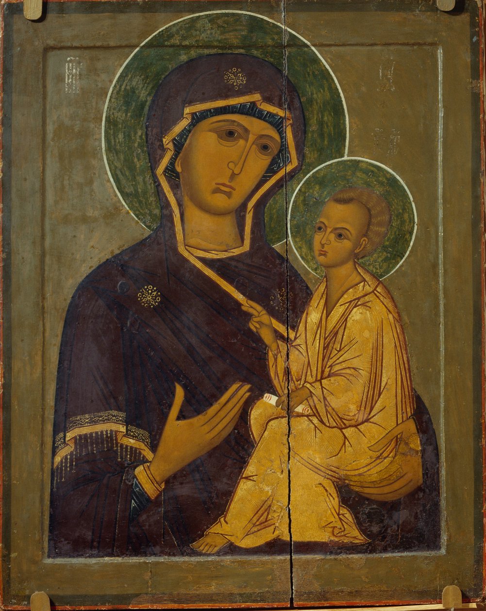 A Virgem de Tikhvin, século XVI de Anonymous Russian icon painter