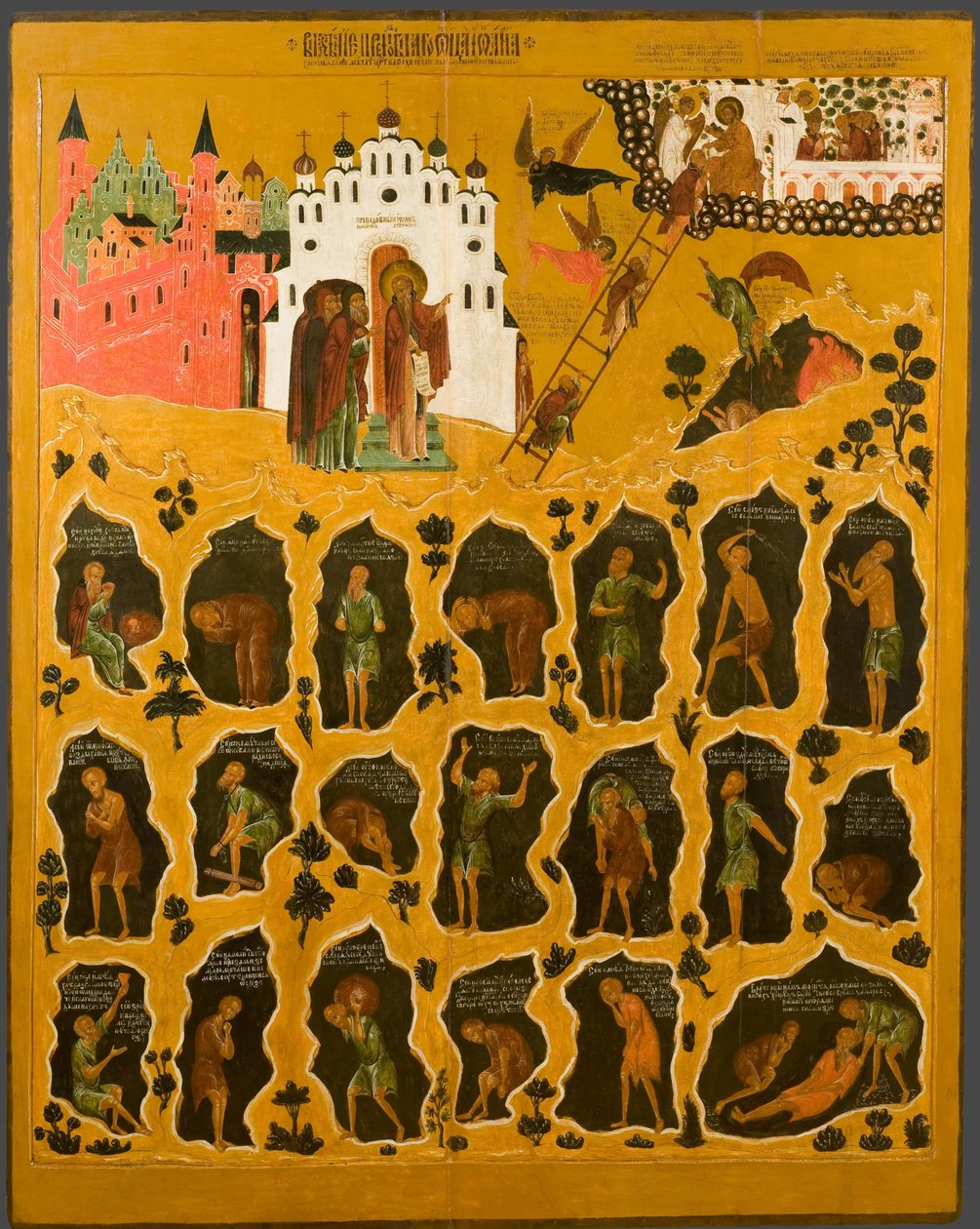 A visão de São João Climacus, século XVI de Anonymous Russian icon painter