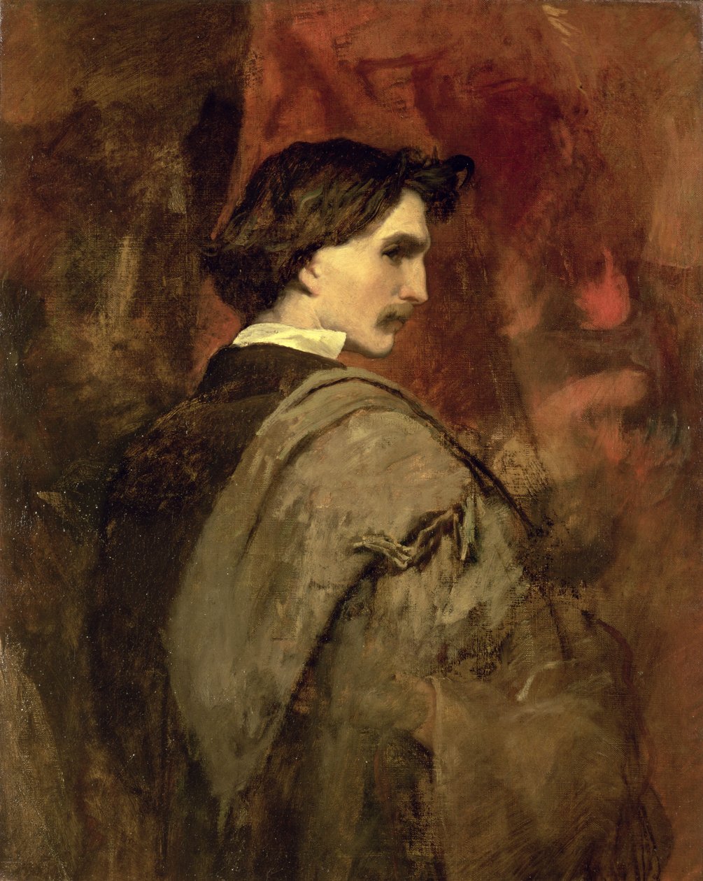 Auto-retrato, c.1860 de Anselm Feuerbach