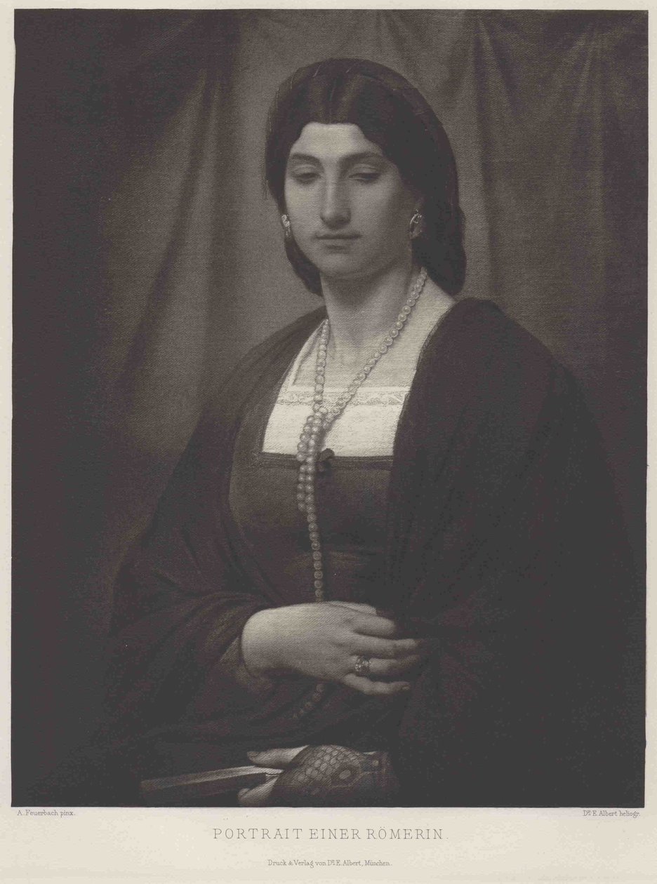 Alemão: Bildnis einer Römerin (Nanna) Retrato de uma mulher Mulher (Nanna) de Anselm Feuerbach