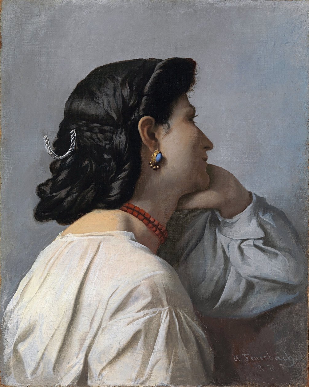 "Iphigenie" cabeça de mulher de Anselm Feuerbach