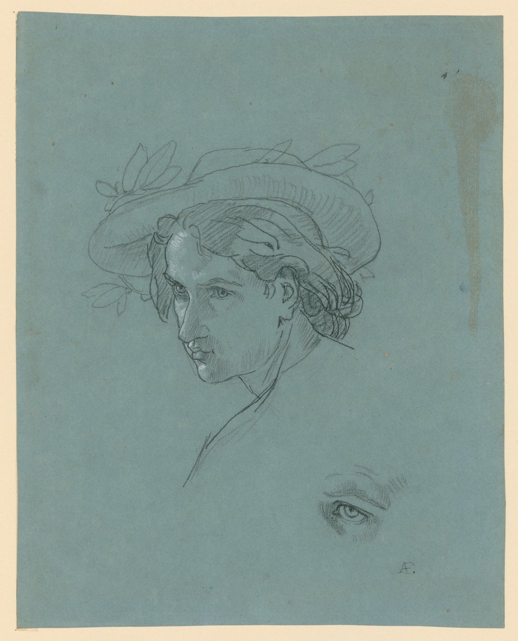Cabeça de jovem com chapéu de Anselm Feuerbach