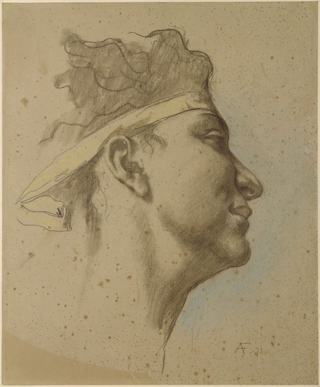 Cabeça de Alcibiades. Esboço para «O Banquete» de Platão de Anselm Feuerbach