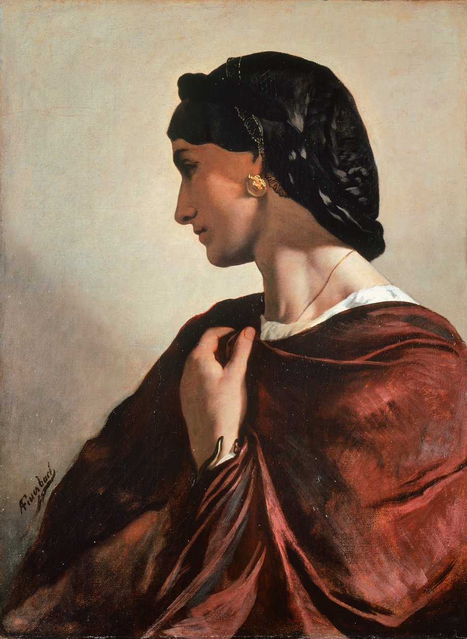 Retrato de Nanna, ca. 1861, de Anselm Friedrich Feuerbach (1829-1880), óleo sobre tela, 73x55 cm de Anselm Feuerbach