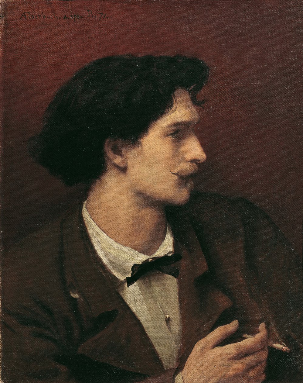 Autorretrato com cigarro, 1871. de Anselm Feuerbach