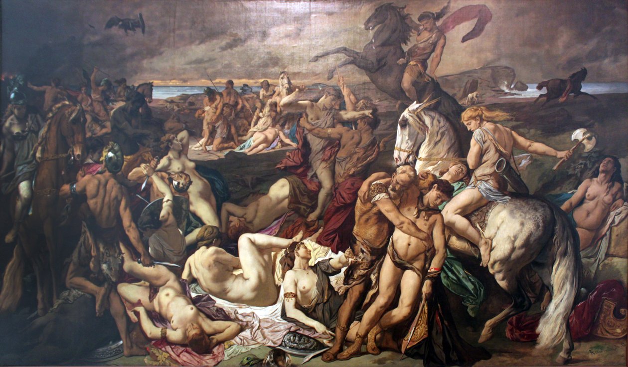 A Batalha das Amazonas (Segunda Versão) de Anselm Feuerbach
