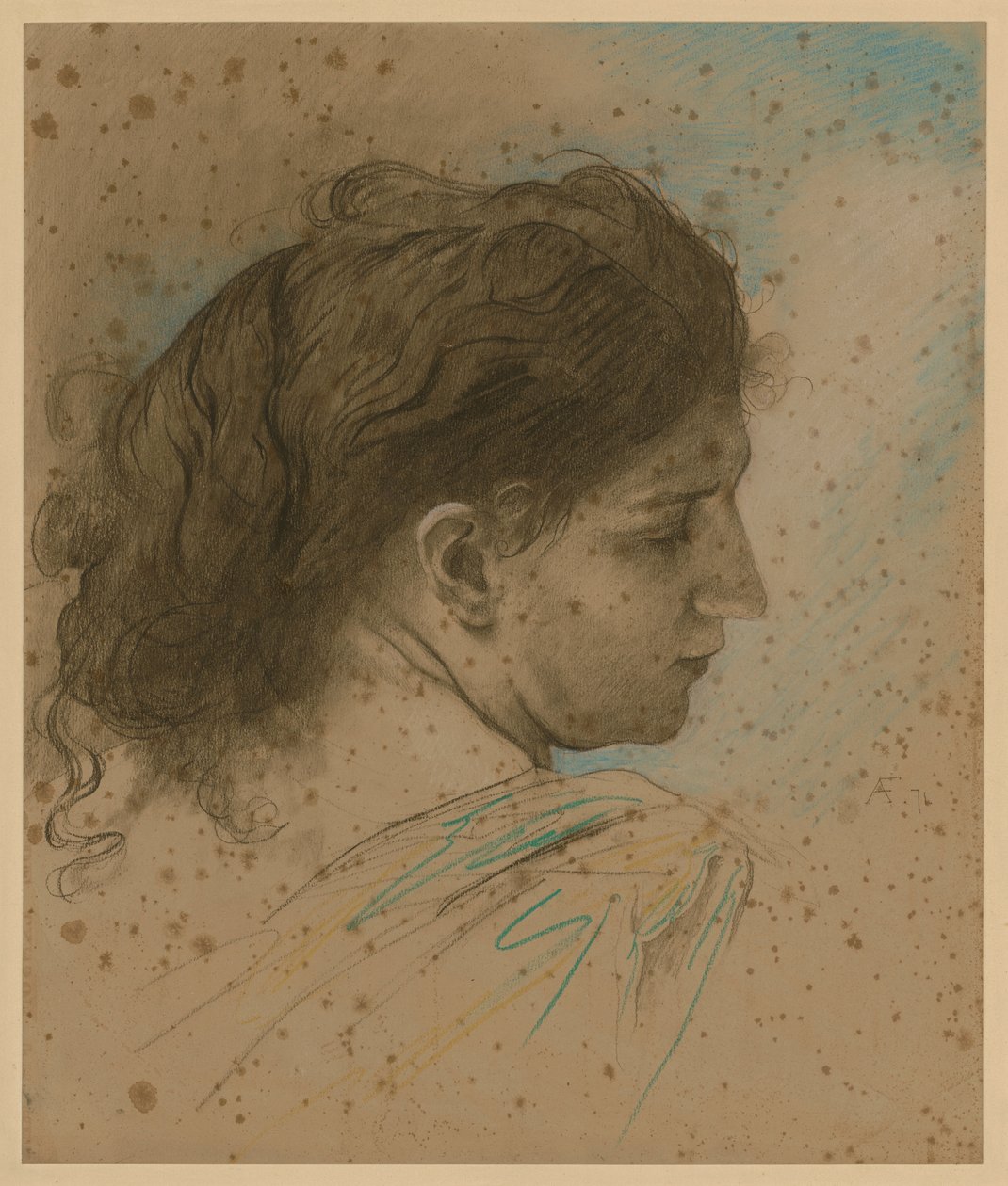 Cabeça de estudo feminina de Anselm Feuerbach