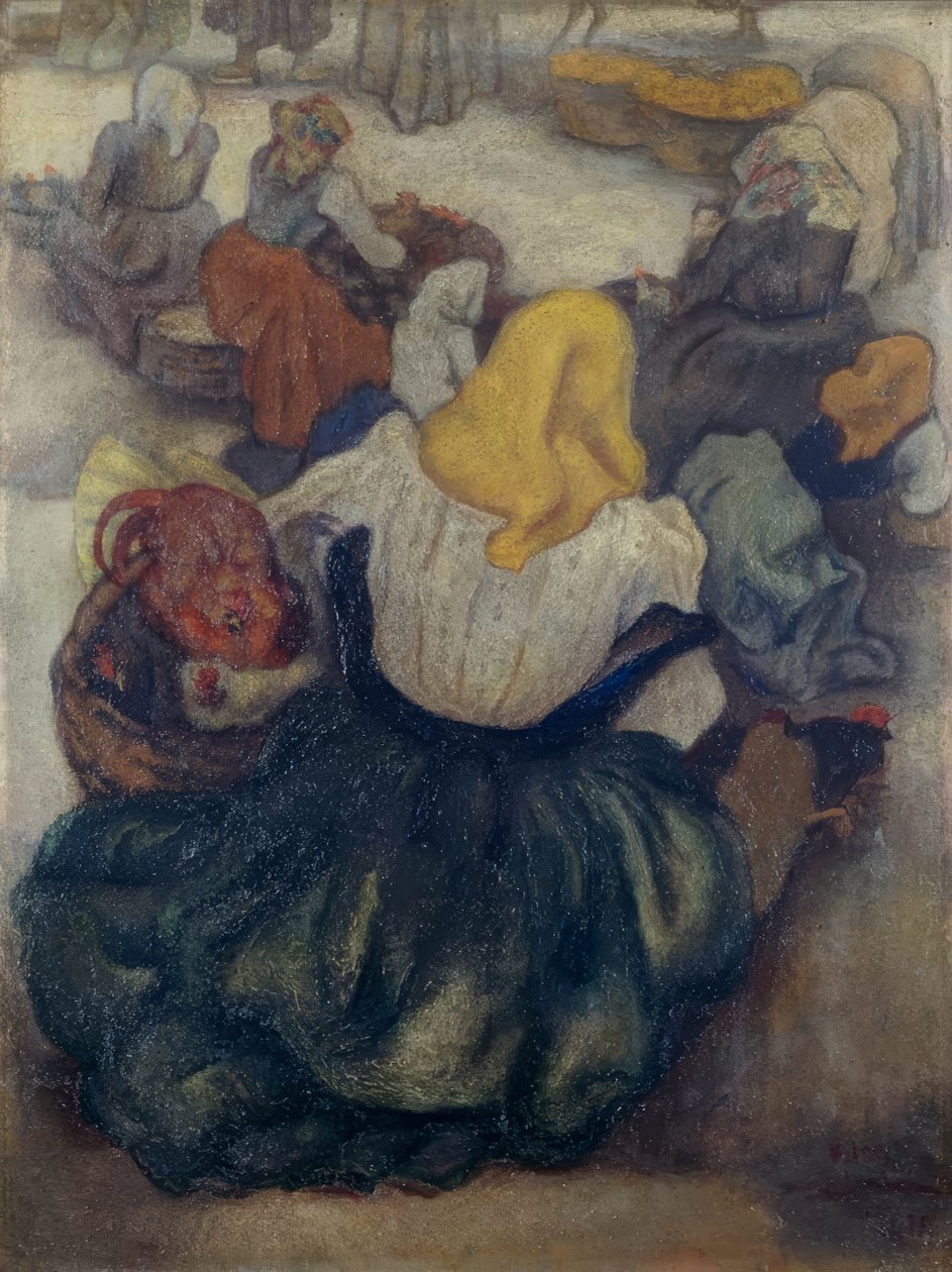 Fim do mercado em Sulmona - Mercado de cozinha de Anselmo Bucci