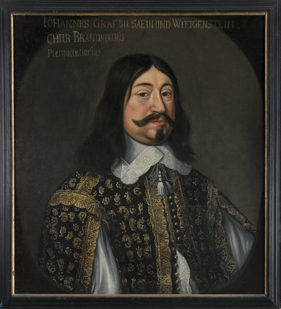 Jean VIII comte de Sayn Wittgenstein Hohenstein - Retrato de João VIII (1601-1657), Conde de Sayn-Wittgenstein-Hohenstein, de Hulle, Anselm van, depois (1601- depois de 1674). Óleo sobre tela. Dimensão : 73x64 cm. Nationalmuseum Estocolmo de Anselmus van (after) Hulle
