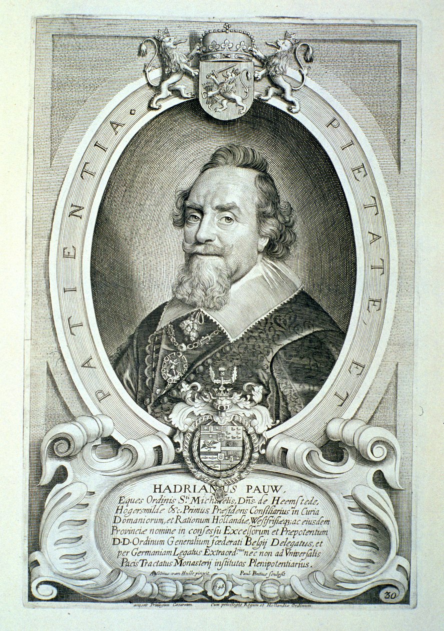 Adriaen Pauw (1585-1653) de &39;Retratos de Homens Ilustres&39;, gravado por Paulus Pontius (1603-68) publicou 1706 de Anselmus van Hulle