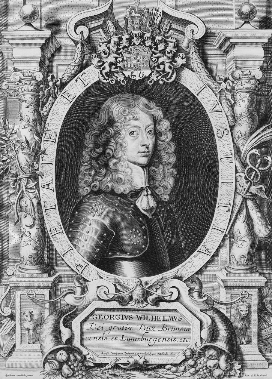 George William (1624-1705) Duque de Braunschweig-Luneberg, de &39;Portraits of Illustrious Men&39;, gravado por Petrus de Iode, publicado em 1706 de Anselmus van Hulle