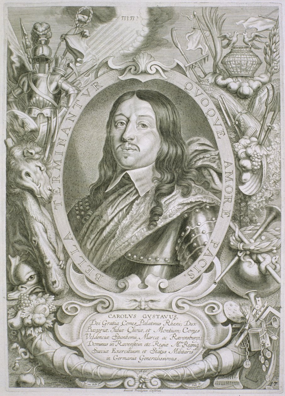 Karl X Gustav (1622-1660) Rei da Suécia, de Retratos de Homens Ilustres, publicou 1706 de Anselmus van Hulle