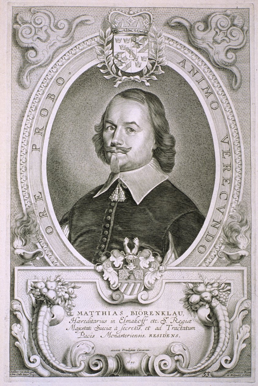 Matthias Mylonius Biorenklou (1607-71) de &39;Portraits of Illustrious Men&39;, publicado em 1706 de Anselmus van Hulle