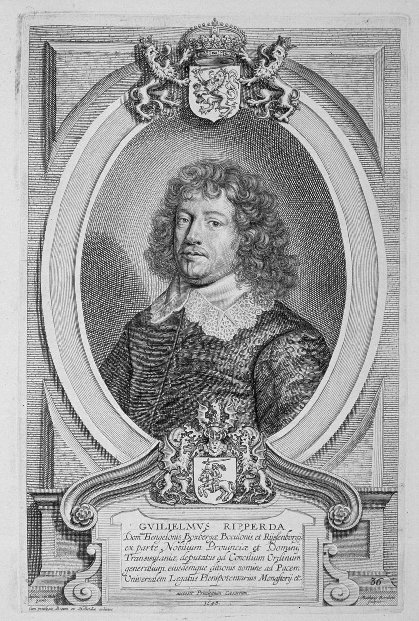 Willem Ripperda (1600-69) de &39;Portraits of Illustrious Men&39;, publicado em 1706 de Anselmus van Hulle
