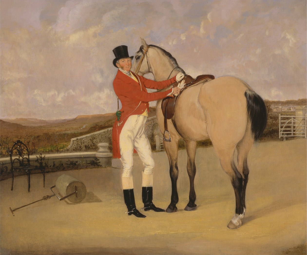 James Taylor Wray of the Bedale Hunt com o seu Dun Hunter de Anson Ambrose Martin