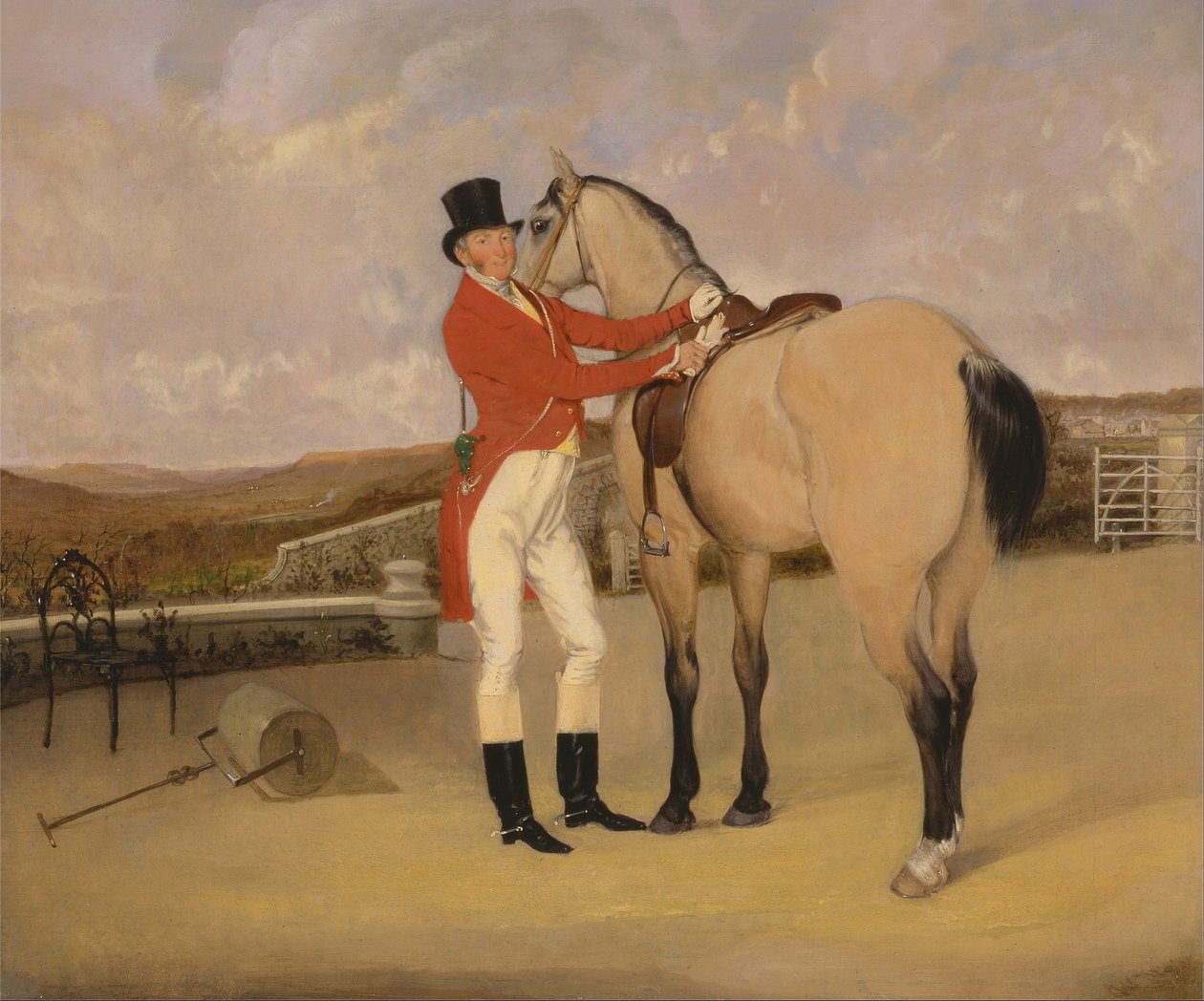 James Taylor Wray de Bedale Hunt com seu Dun Hunter de Anson Ambrose Martin