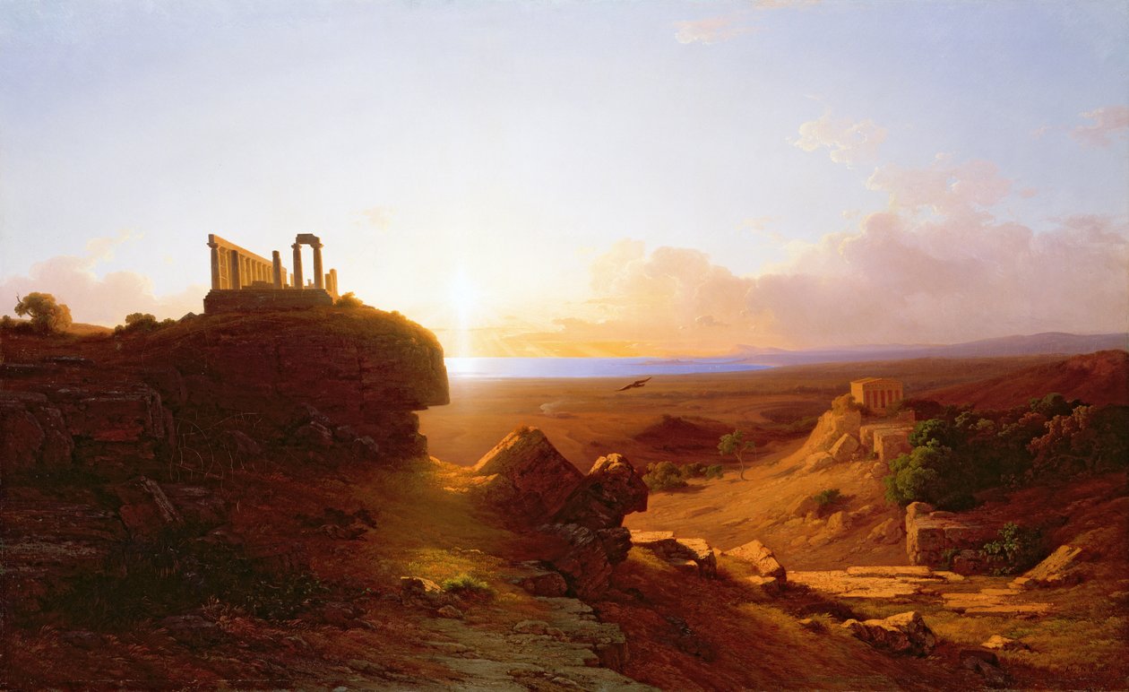 Paisagem Romântica, 1860 de Antal Ligeti