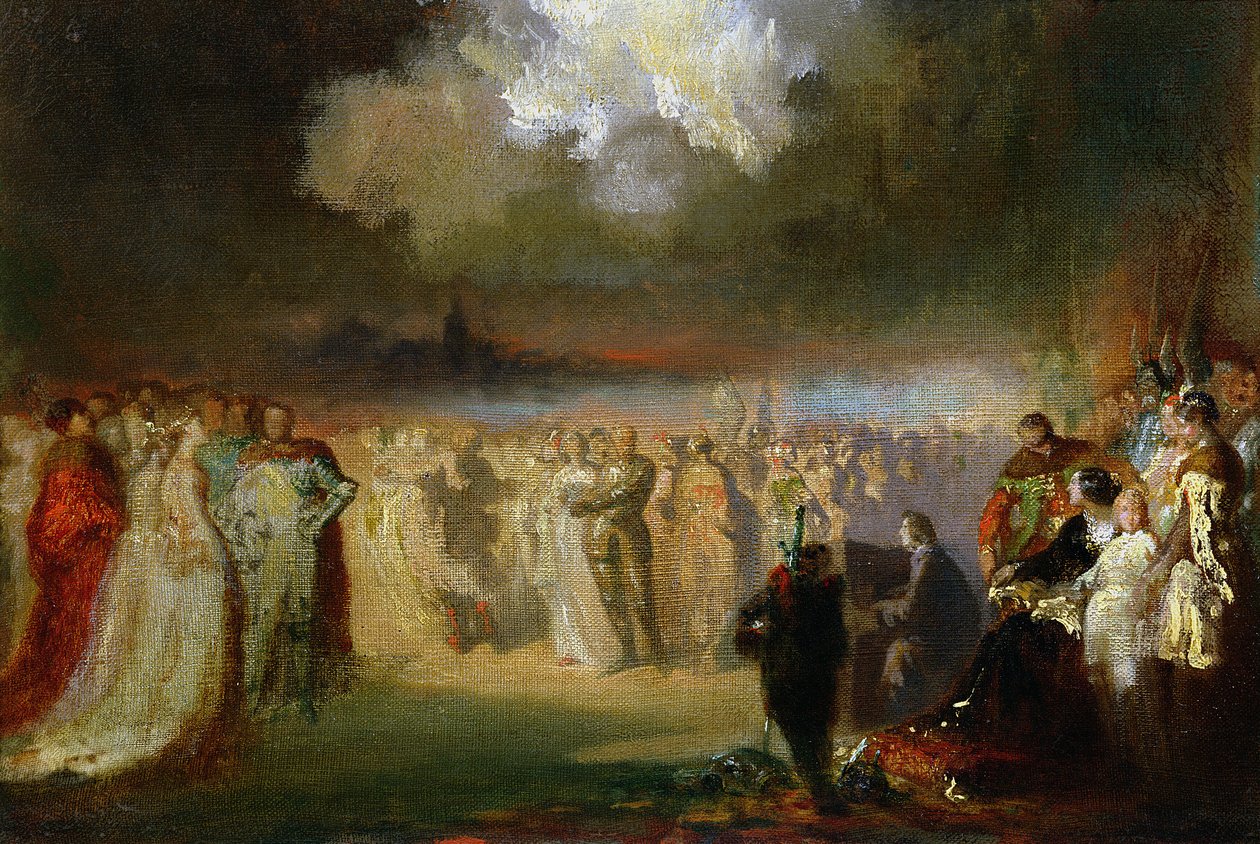 Frederic Chopin (1810-1849) em concerto no Hotel Lambert, Paris, 1840 de Antar Teofil Kwiatowski