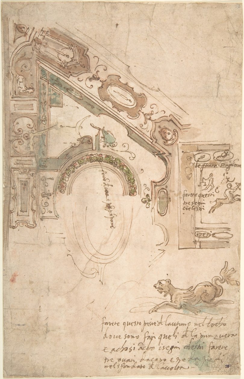 Plano Trimestre para um Teto Coved, ca. 1561. de Antenore Ridolfi