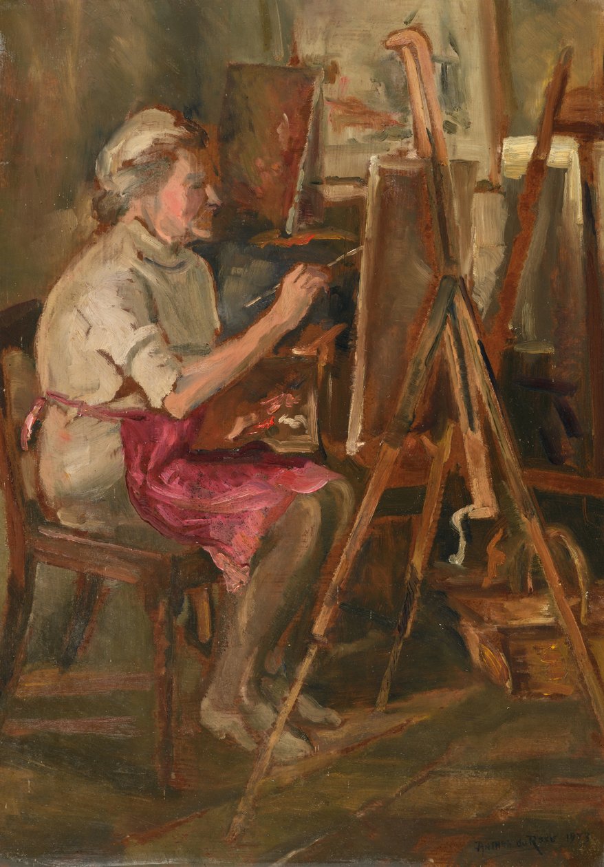 Artista a trabalhar no estúdio do Cor Visser, Ipswich de Anthea Durose