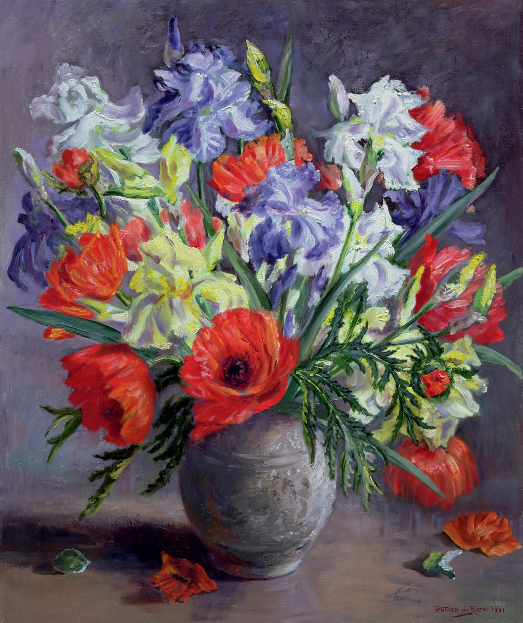 Papoulas e Íris, 1991 de Anthea Durose
