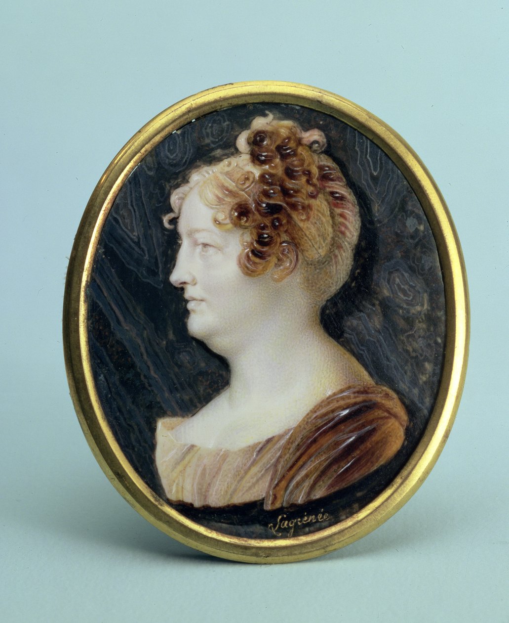 Retrato de Maria Alekseyevna Naryshkina (1762-1822), c.1817-25 (wc e guache sobre marfim) de Anthelme Francois Lagrenee