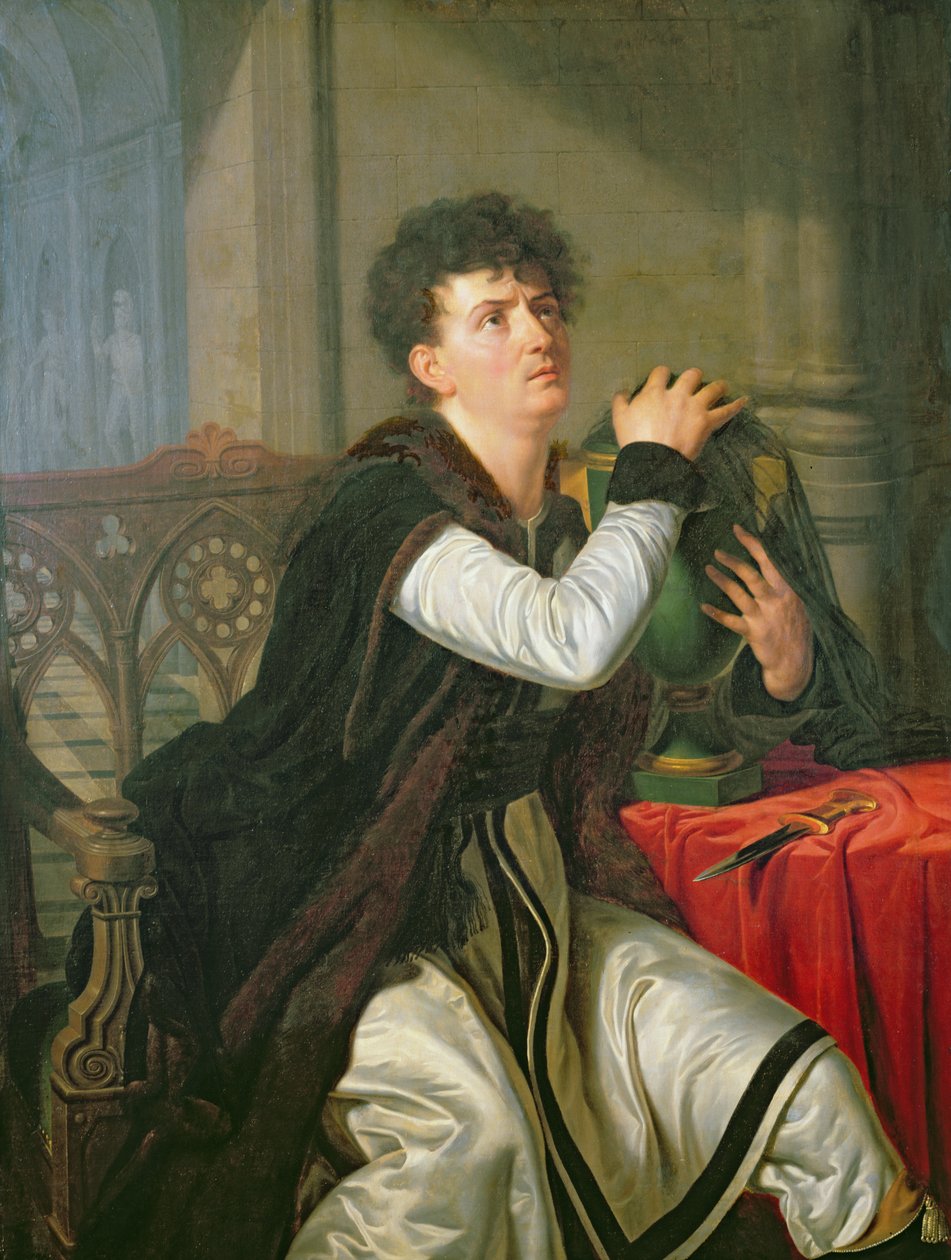 Retrato de François Joseph Talma (1763-1826) como Hamlet de Anthelme Francois Lagrenee
