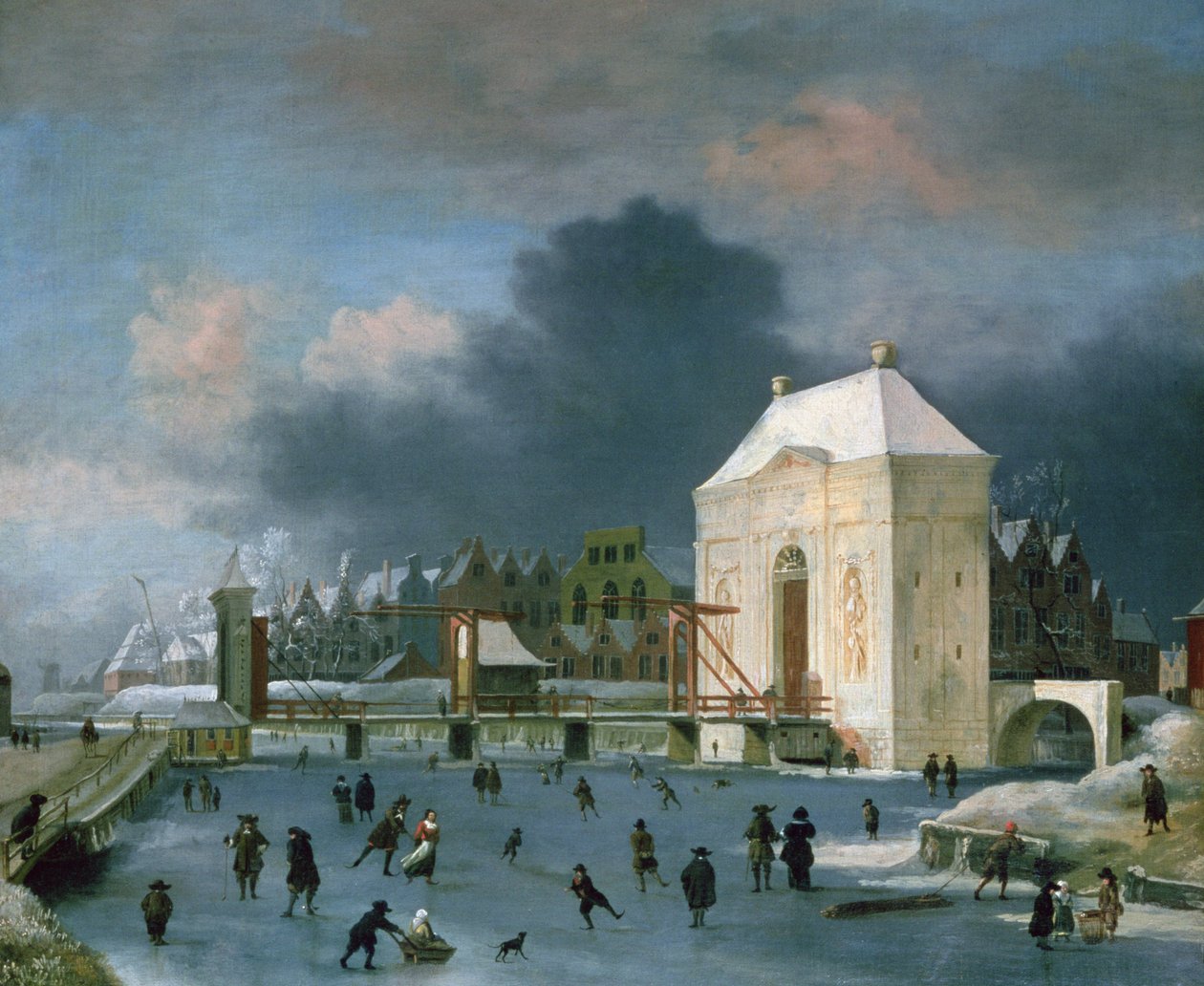 Portão da cidade em Leiden de Anthonie Beerstraten