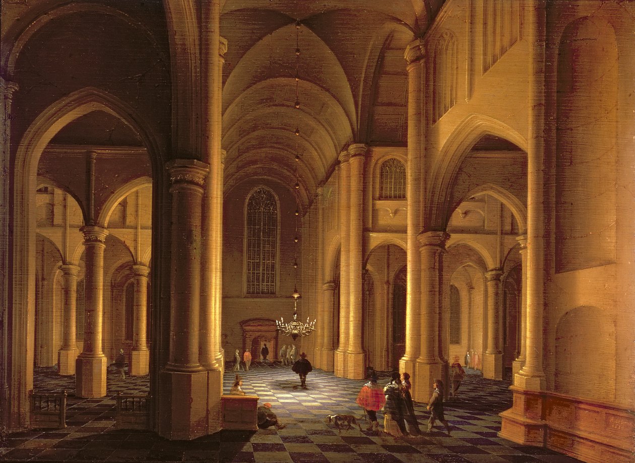 Um interior da igreja de Anthonie Delorme