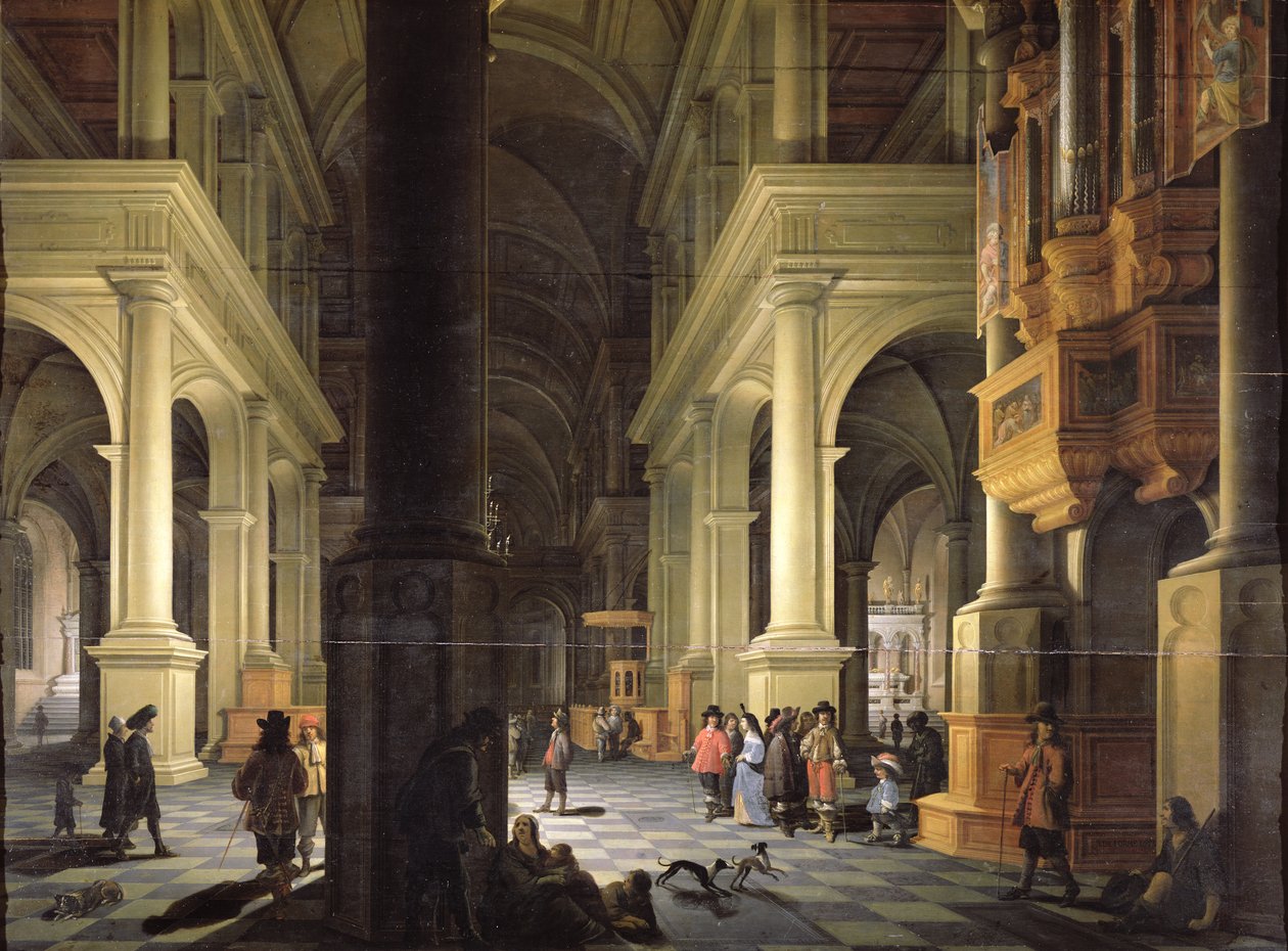 Interior de um templo, 1652 de Anthonie Delorme