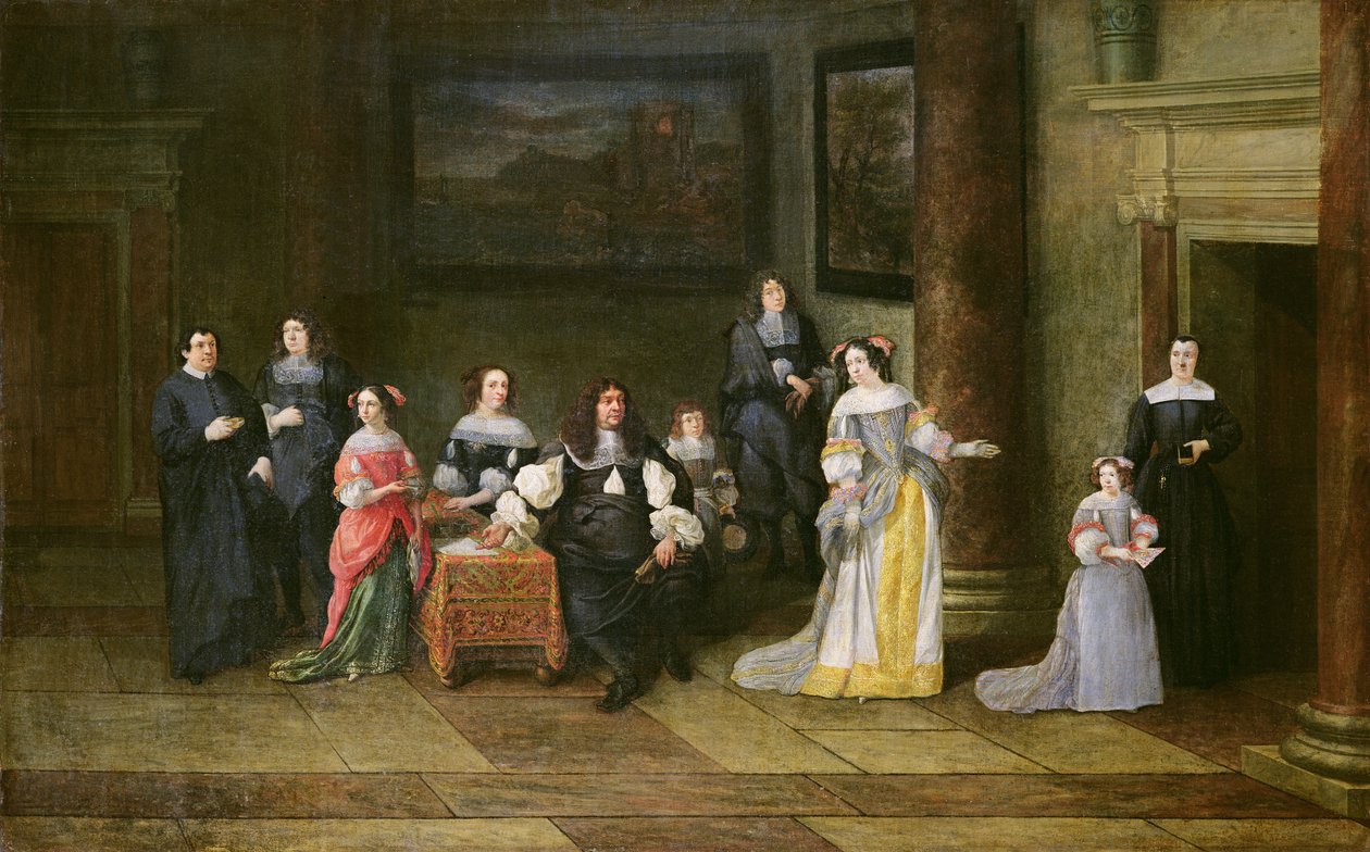Retrato de uma família em um interior de Anthonie Palamedesz