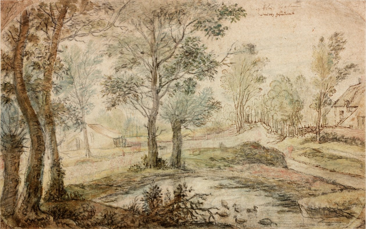 Paisagem (tinta) de Anthonie Waterloo