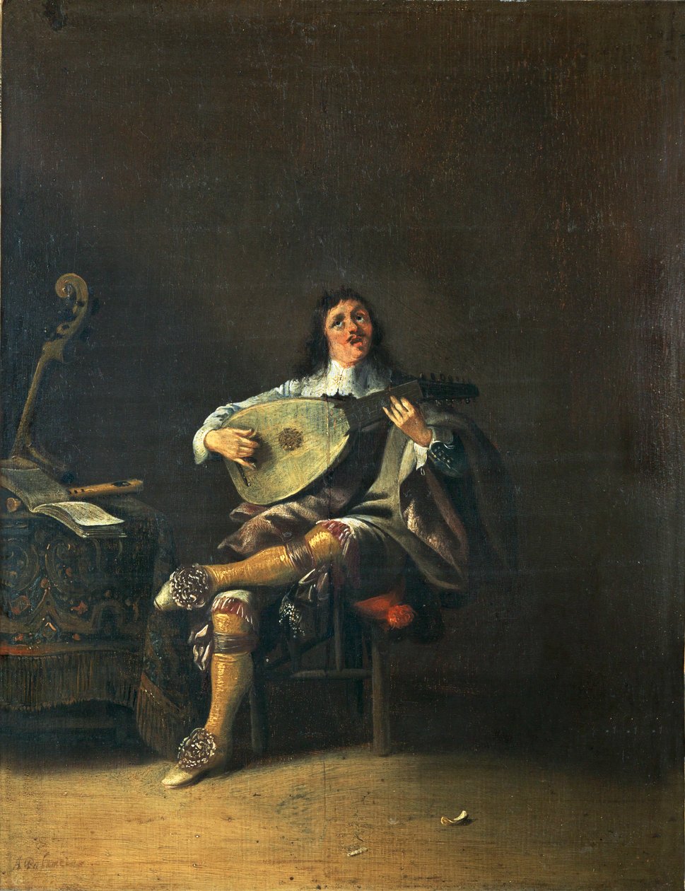 Os cinco sentidos: audição ... de Anthonie (1601 73) Palamedesz