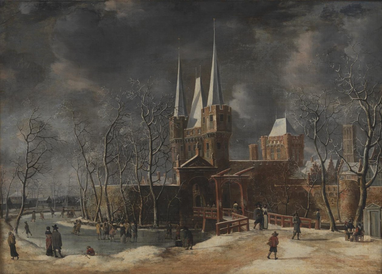 O Luttekepoort em Harderwijk no inverno de Anthonie Beerstraaten