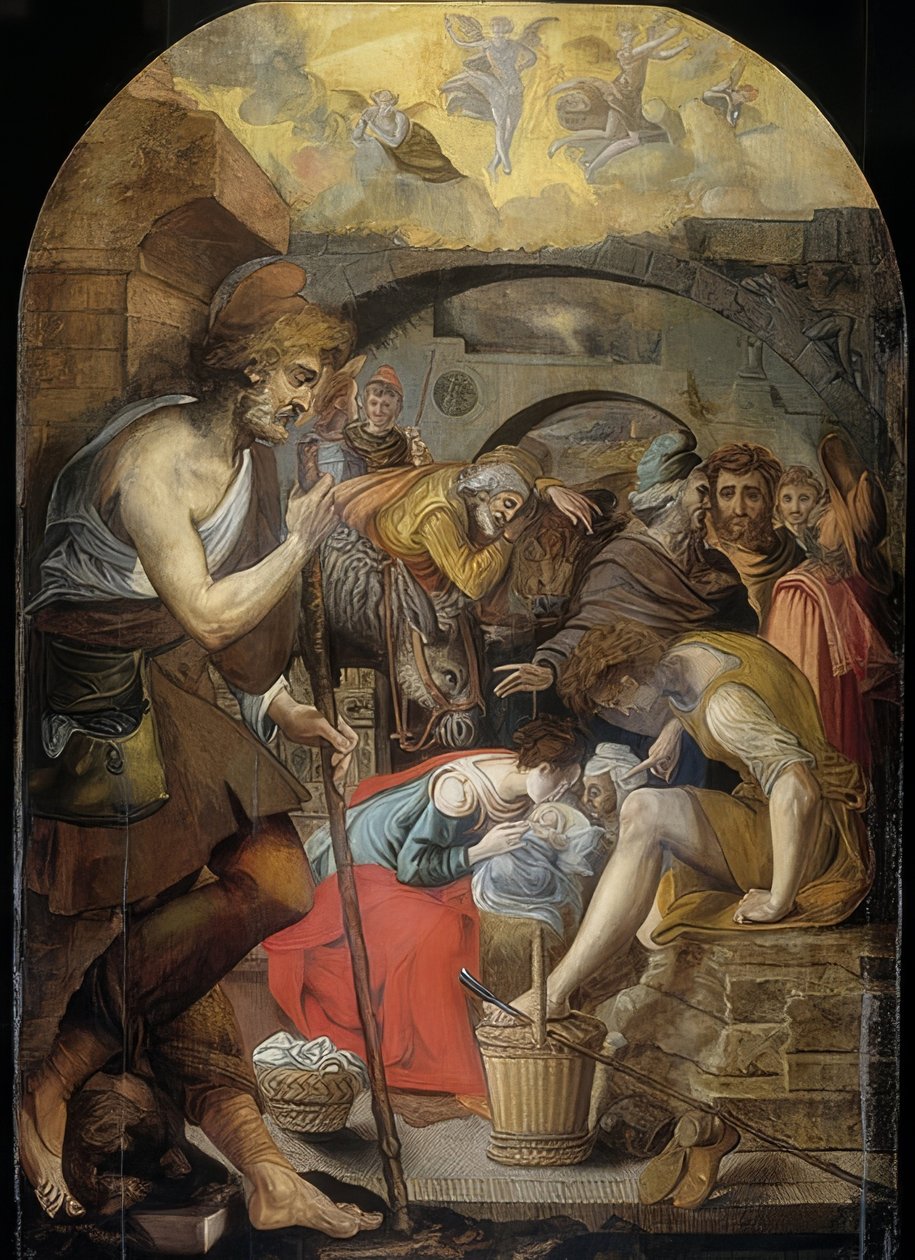 Adoração dos pastores. 1560-72 de Anthonie Blocklandt
