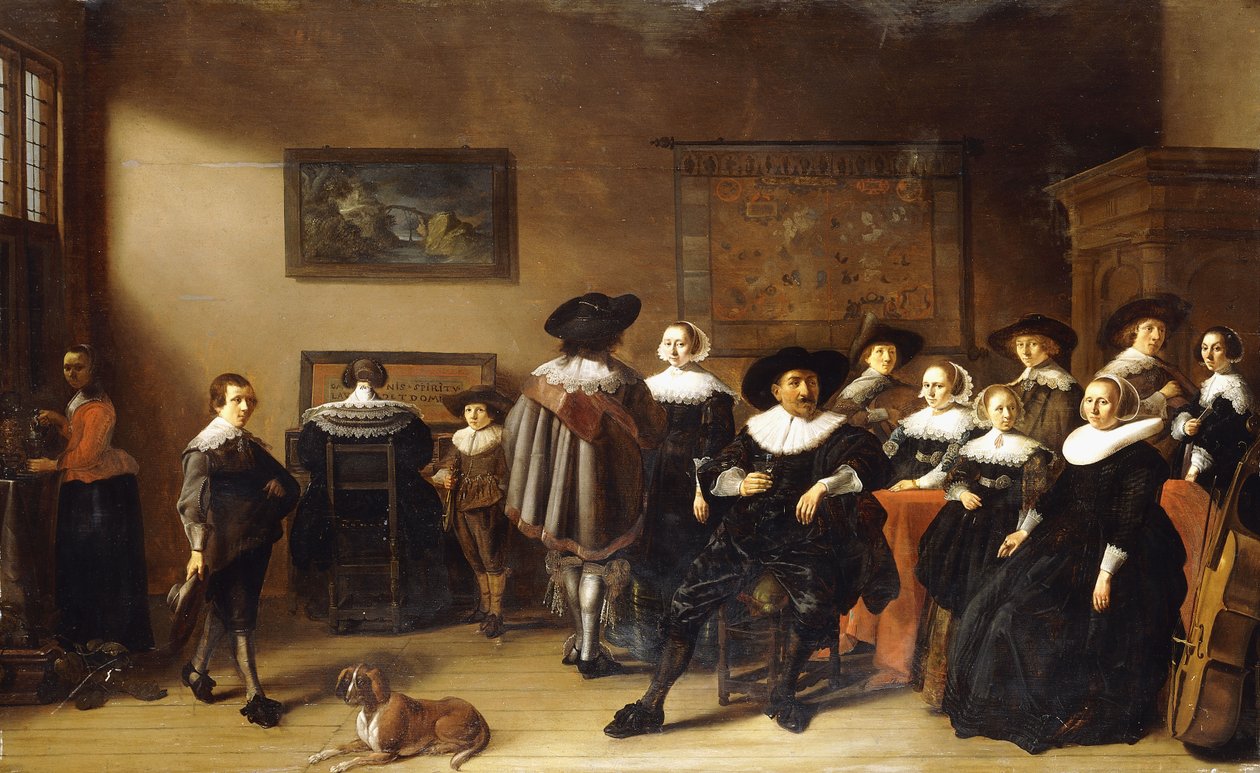 Um retrato de grupo no interior, de Anthonie Palamedesz