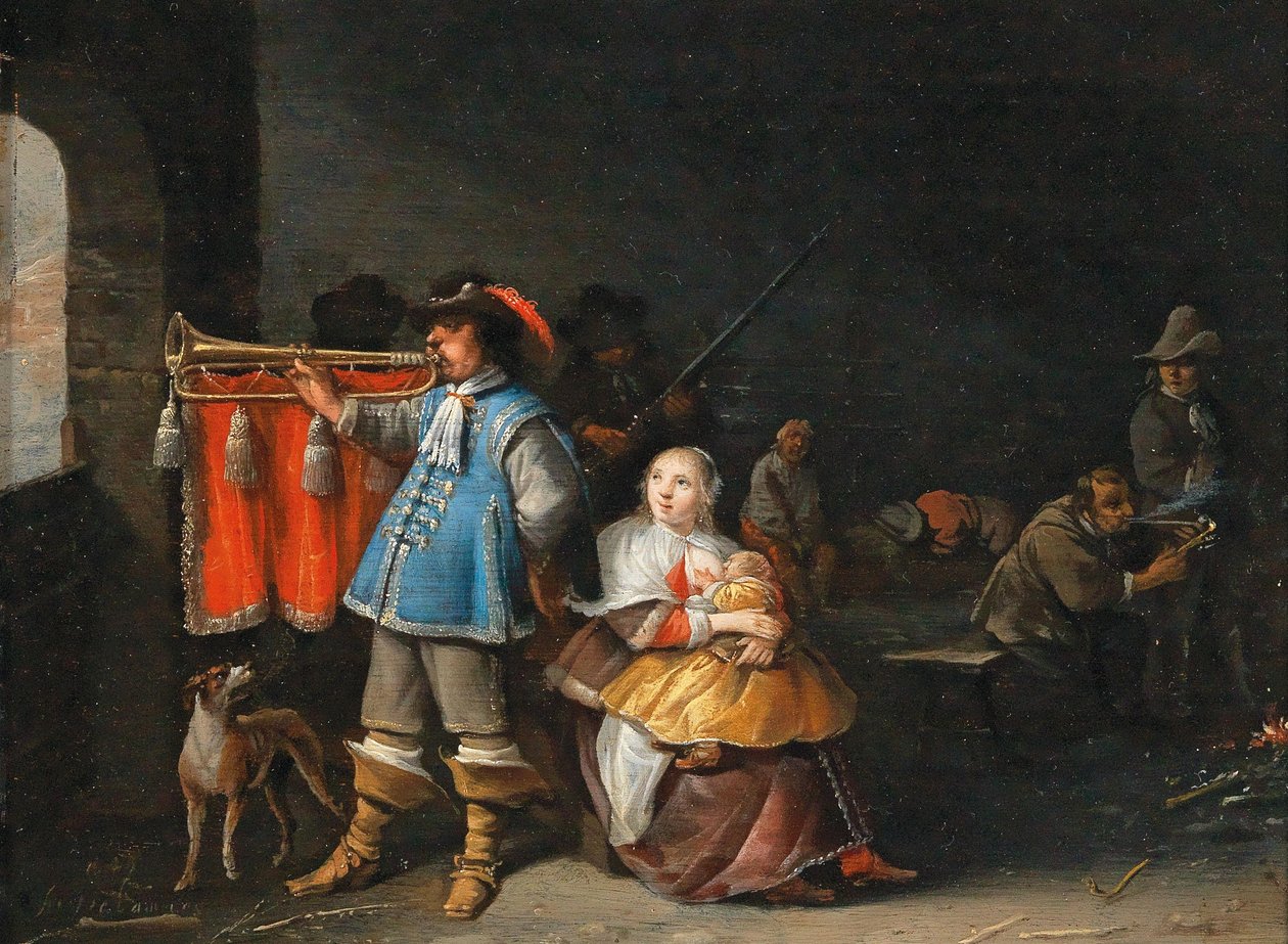 Interior de um quarto de guarda de Anthonie Palamedesz.
