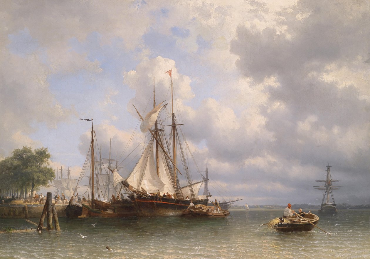 Veleiros no porto de Anthonie Waldorp