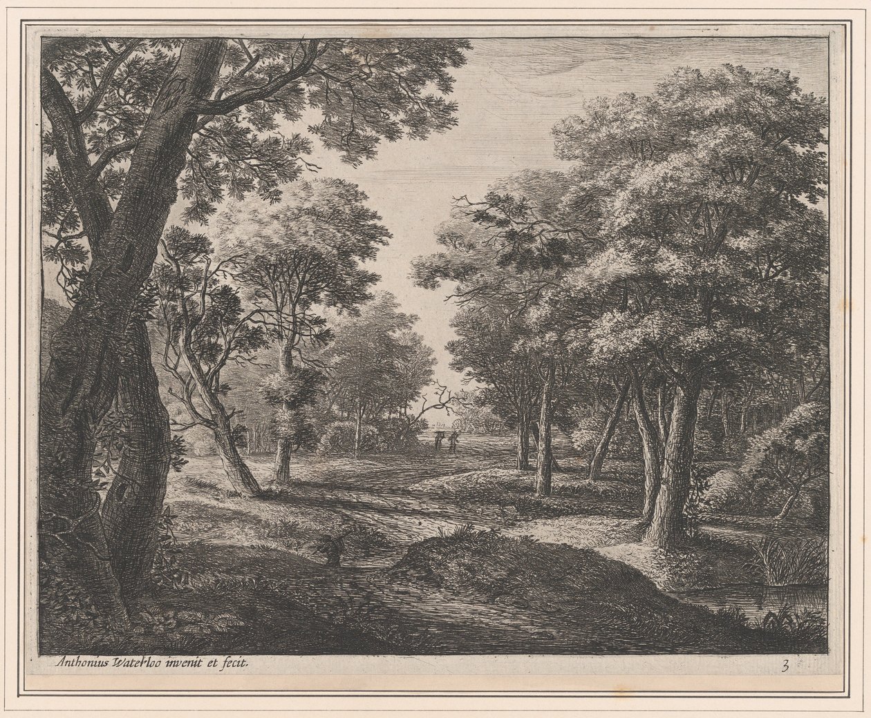 Um caminho pela floresta, século XVII. de Anthonie Waterloo