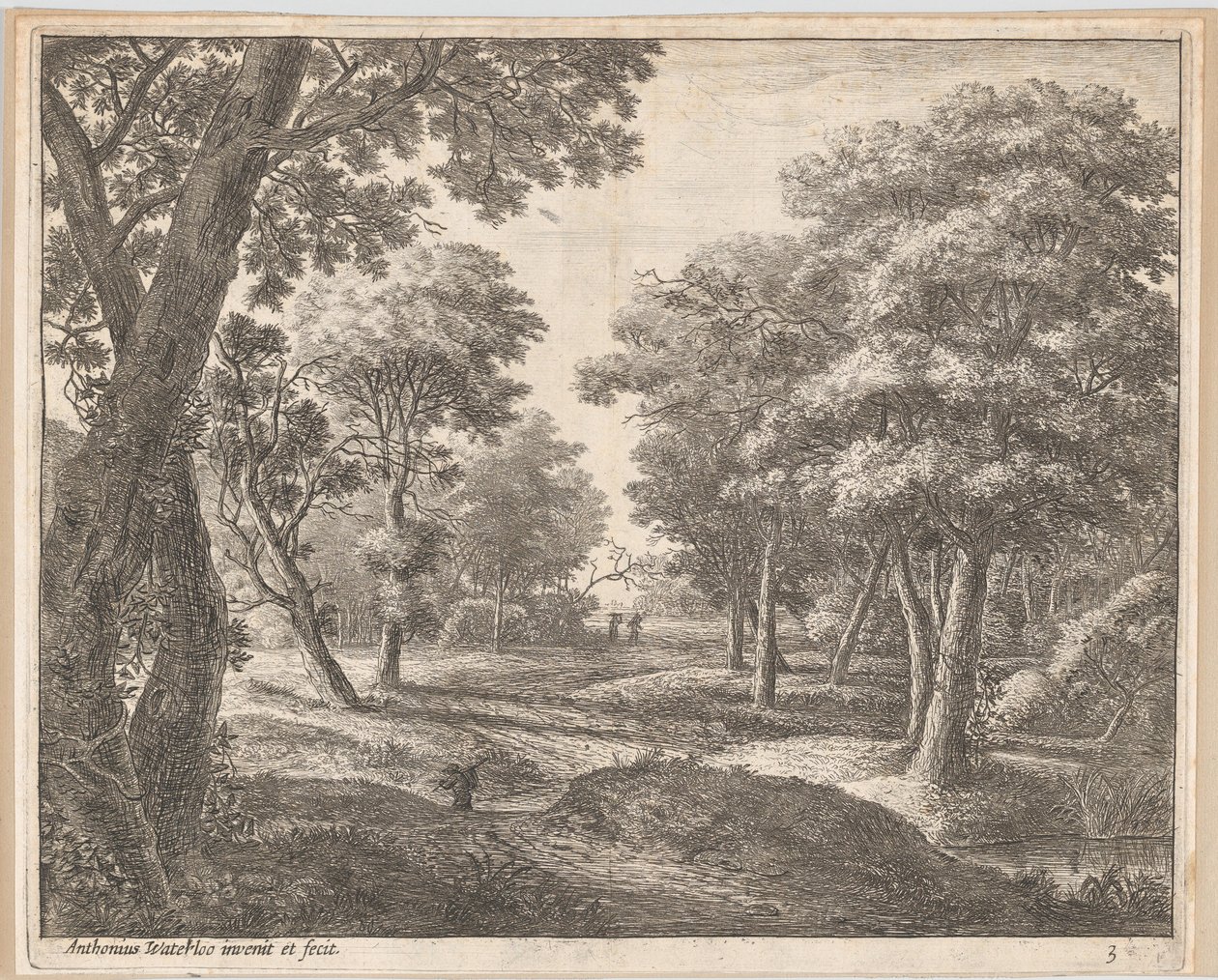Um caminho pela floresta, século XVII. de Anthonie Waterloo
