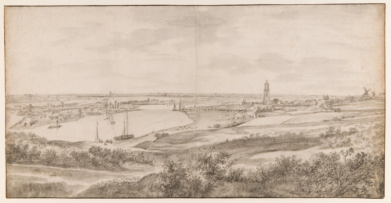 Vista de Rhenen a partir do leste de Anthonie Waterloo
