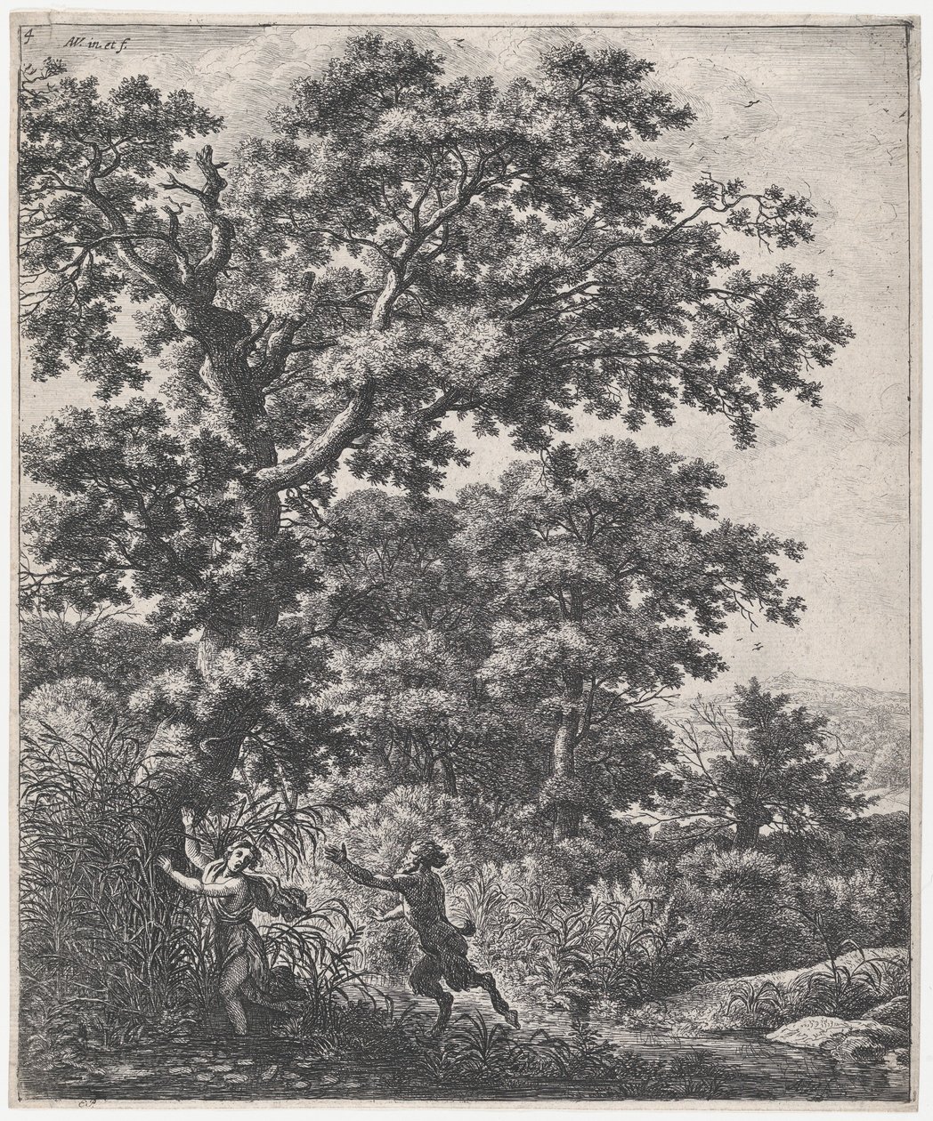 Paisagem Com Pan e Siringe, séc. XVII. de Anthonie Waterloo