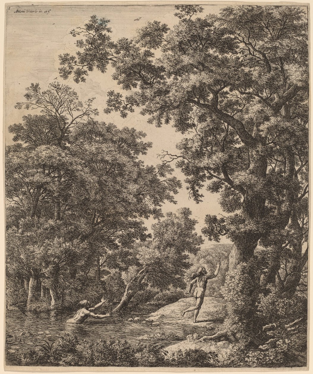 Paisagem com Alpheus e Arethusa de Anthonie Waterloo