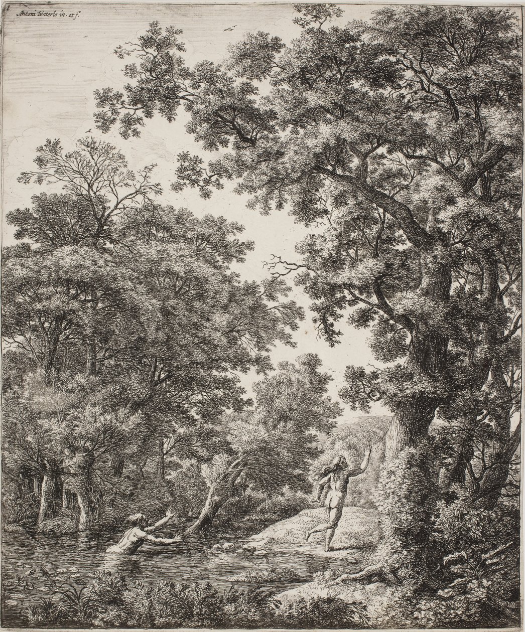 Paisagem com Alpheus e Arethusa de Anthonie Waterloo
