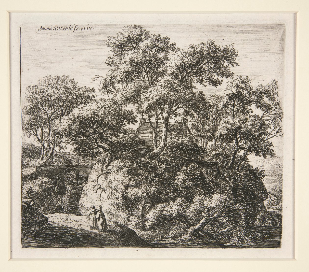 Paisagem com dois eremitas de Anthonie Waterloo
