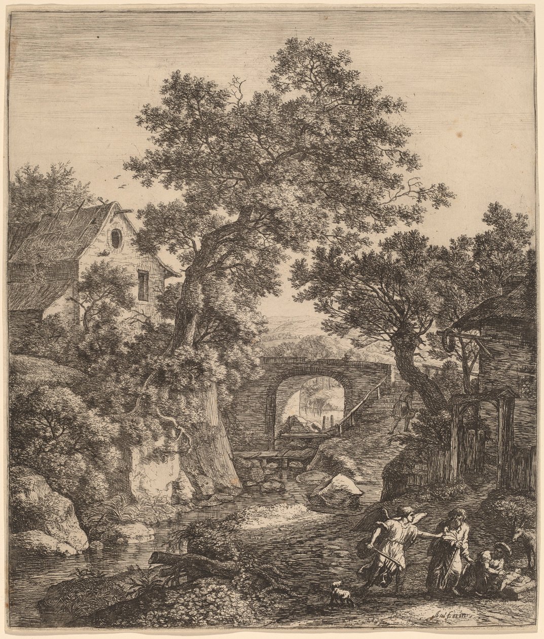 Paisagem com a circuncisão do filho de Moisés de Anthonie Waterloo