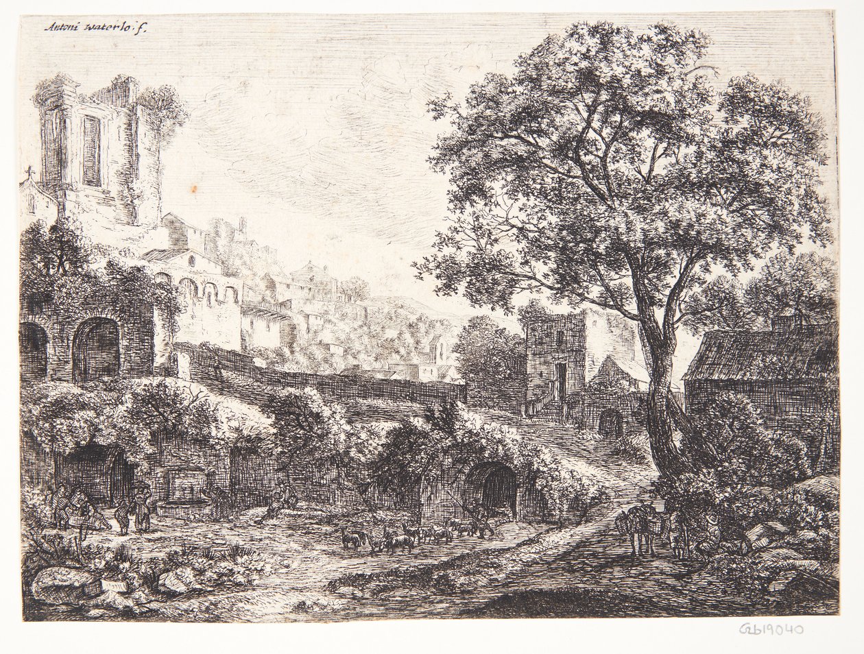 Ruínas nos arredores de uma cidade de Anthonie Waterloo