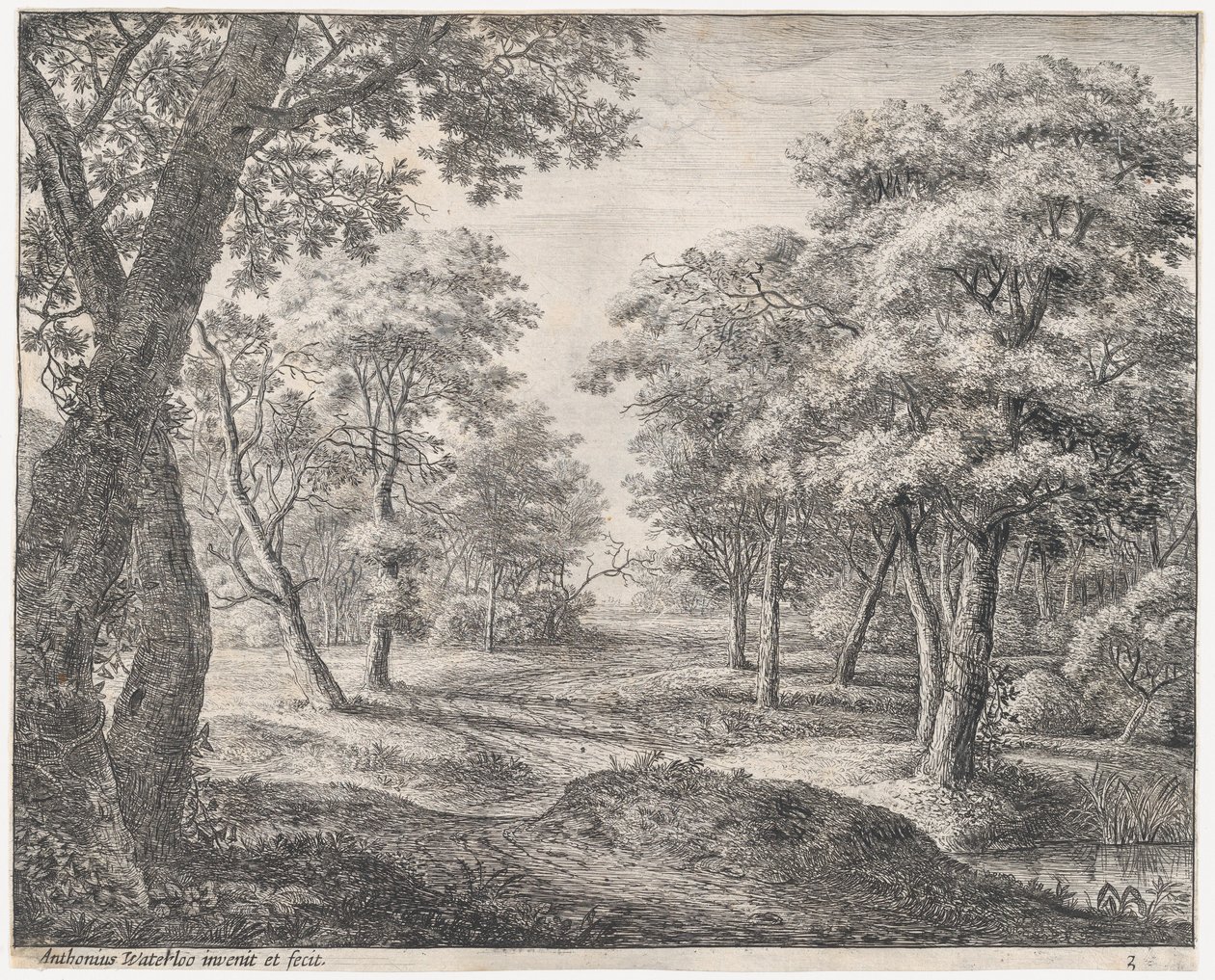 A estrada através da floresta, século XVII. de Anthonie Waterloo